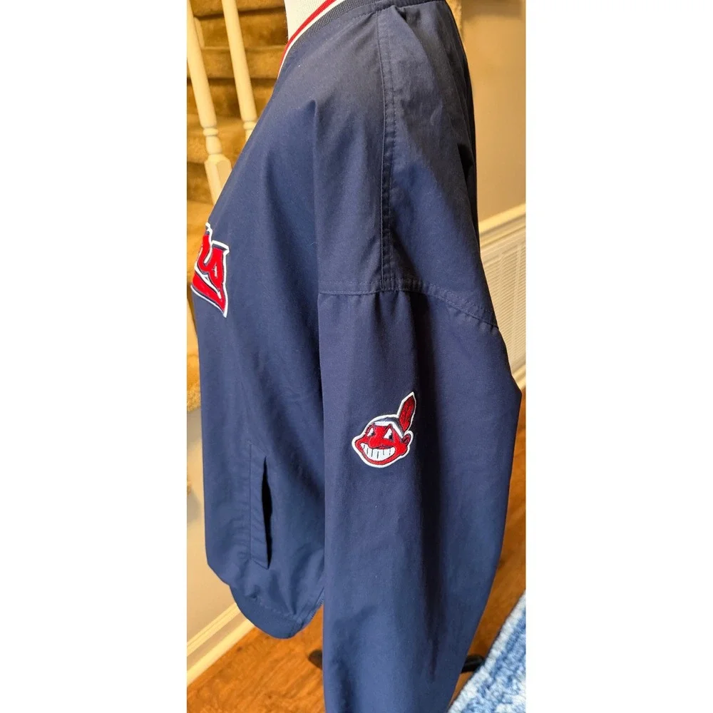 Nike Team MLB Cleveland Indians V-Neck Windshirt Navy Chief Wahoo Mens Medium